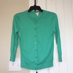 J Crew Factory. M. Clare cardigan. Teal. 3/4 lngth
